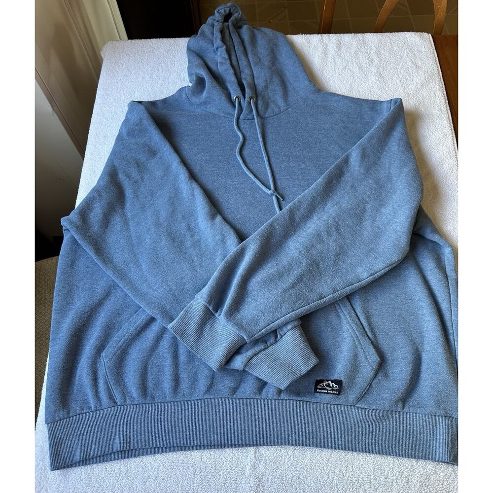 Mountain and Isles Men's Hooded Fleece Hoodie XL Blue Mountain Graphic